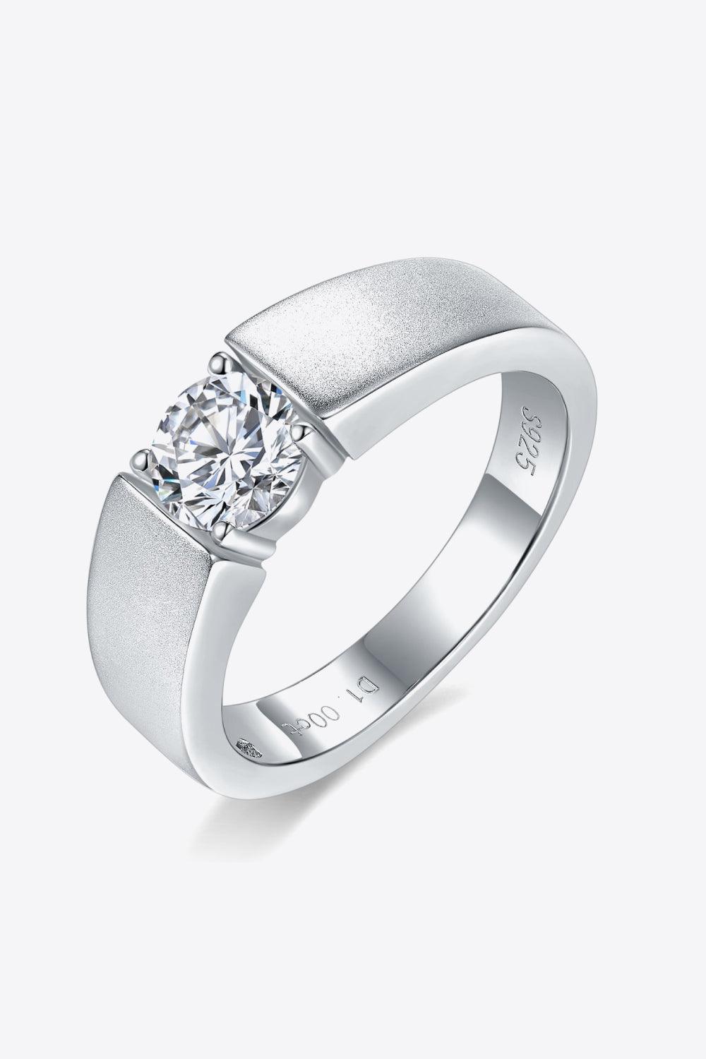 925 Sterling Silver I Carat Moissanite Ring - Trendha
