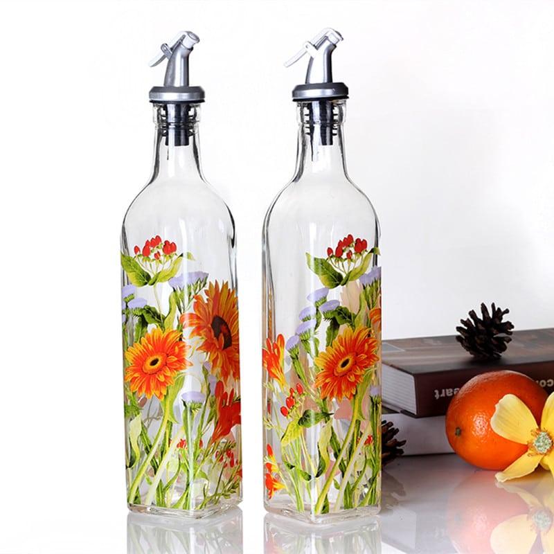 Ethnic Flower Painted Glass Bottles - Trendha