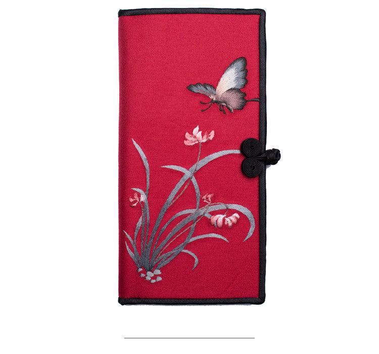 New Buckle Hand-embroidered Long Wallet - Trendha