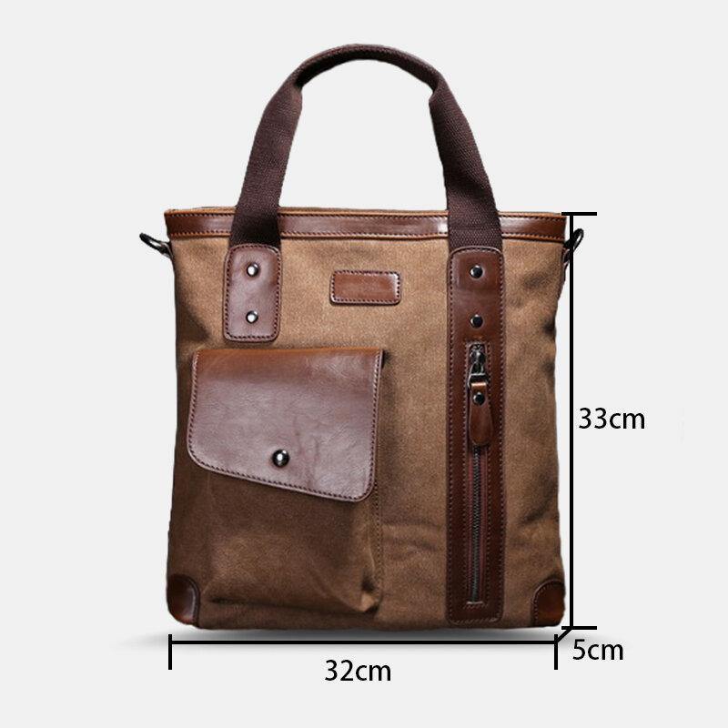 Men Casual Wild Large Capacity Handbag Canvas 6.3 Inch Phone Bag Shoulder Bag - Trendha