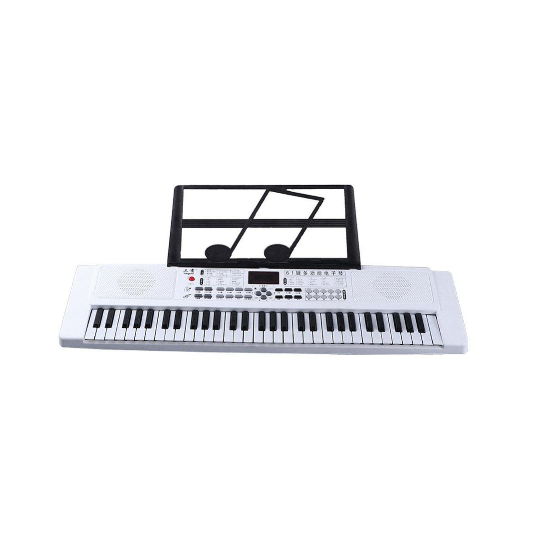 61 Keys Digital Keyboard Electronic Piano Double Horn Stereo Sound with Microphone Music Stand for Children - Trendha