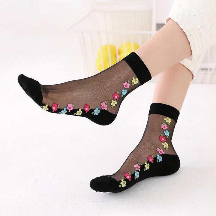 Breathable Lace Middle Tube Socks - Trendha