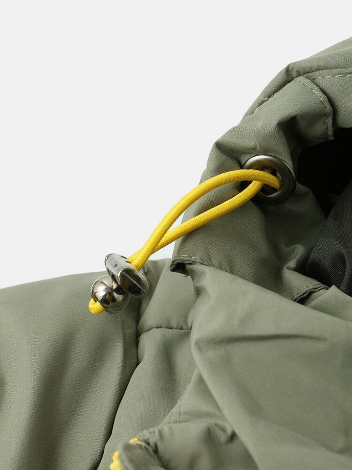 Mens Simple Solid Color Side Pocket Thicken Warm Hooded Coats - Trendha