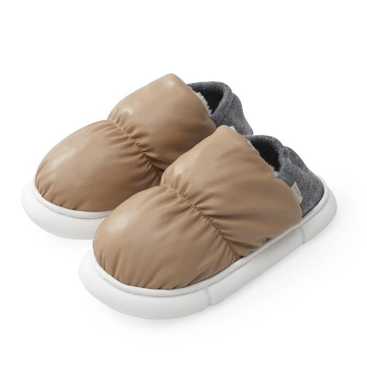 One Shoe Two Wear Cotton Slippers With Thick Plush Bag - Trendha