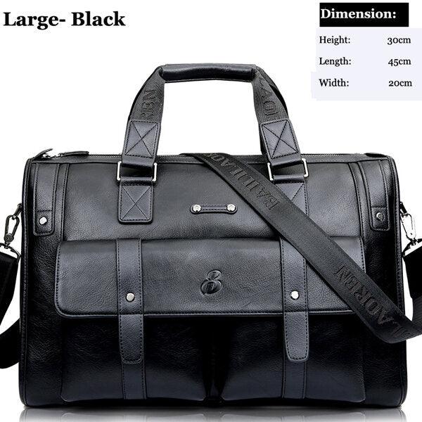Men Business Vintage Laptop Bag Briefcase Big Capacity Horizontal Handbag Travel Bag - Trendha