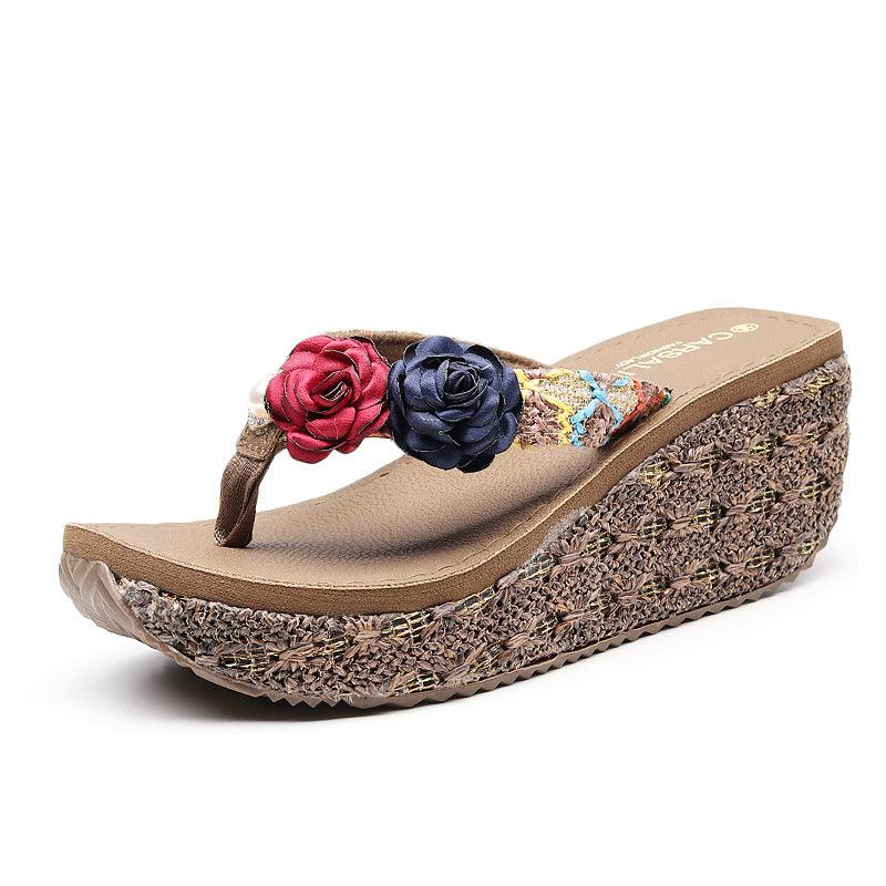 Bohemian Ladies Beach Shoes Platform Flip Flops - Trendha