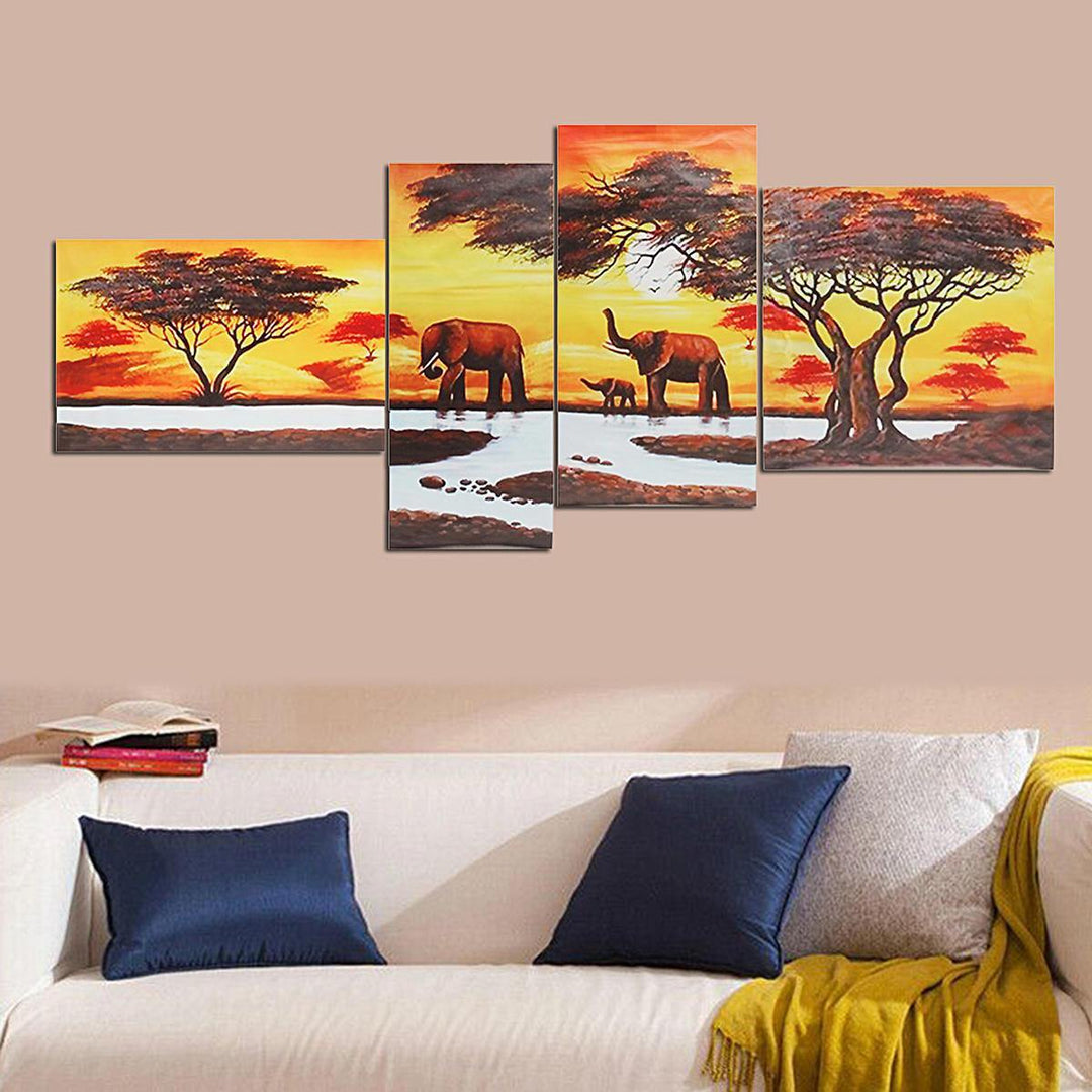 5 Piece HD Elephant Forest Canvas Print Poster Wall Art Paintings Home Decor - Trendha