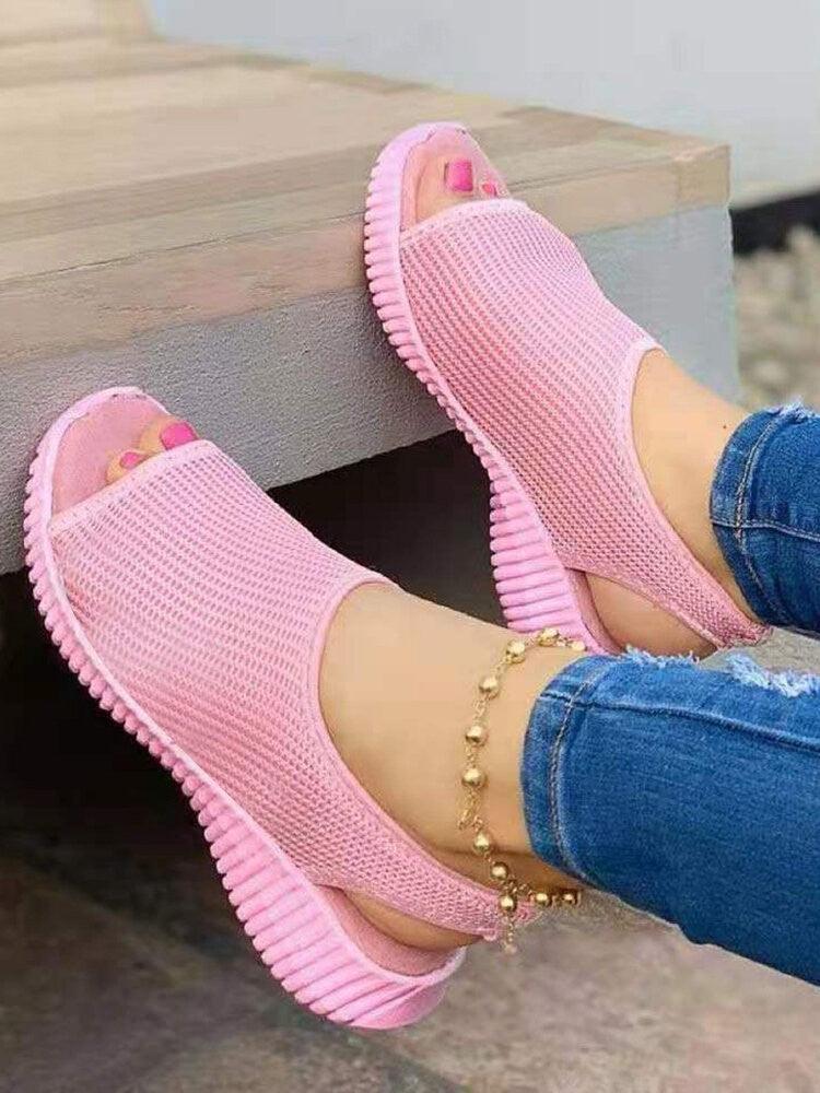 New Style Thick Bottom Mesh Fish Mouth Sports Sandals - Breathable and Lightweight - Trendha