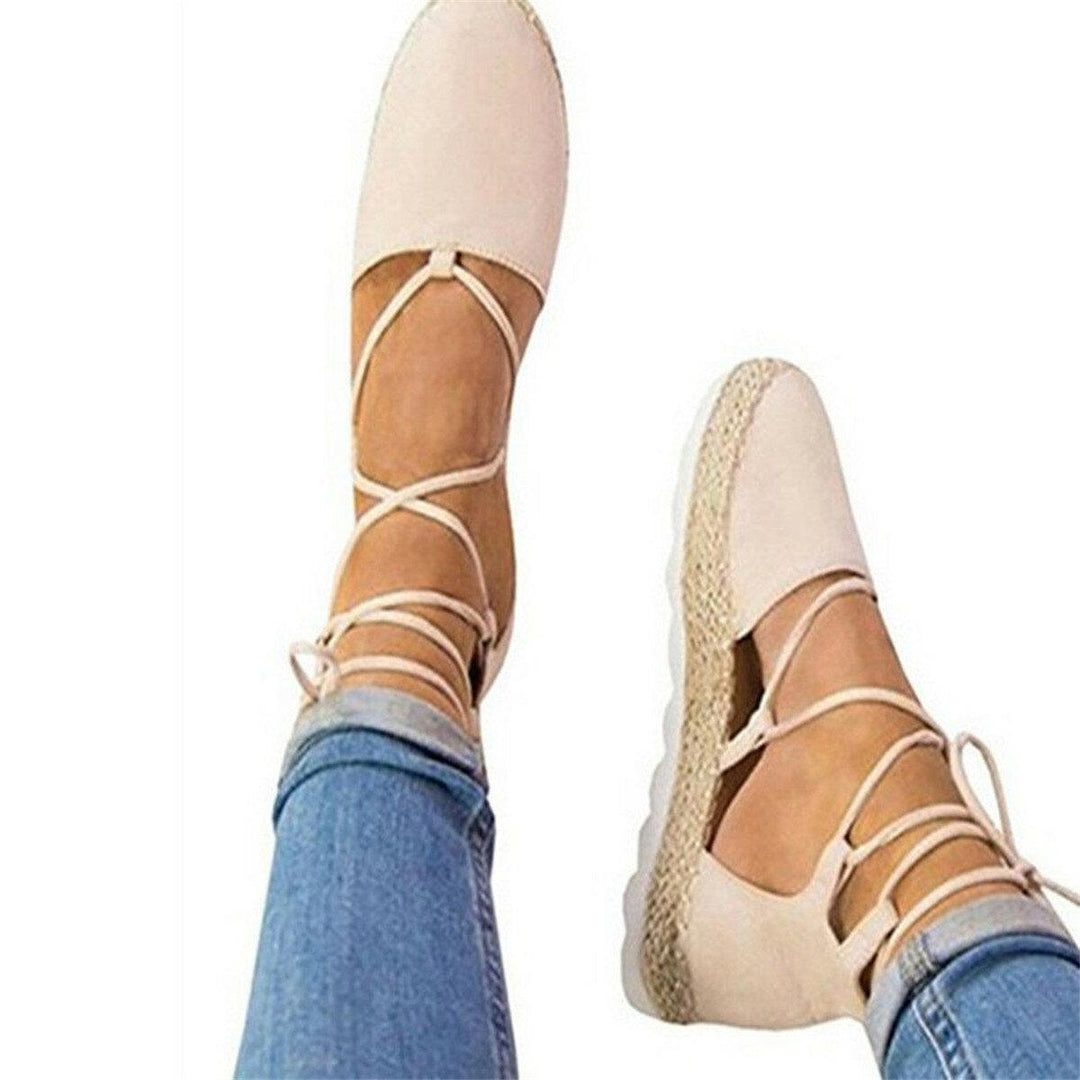 Women's Strappy Espadrilles | Casual Solid Color Summer Platform Sandals - Trendha