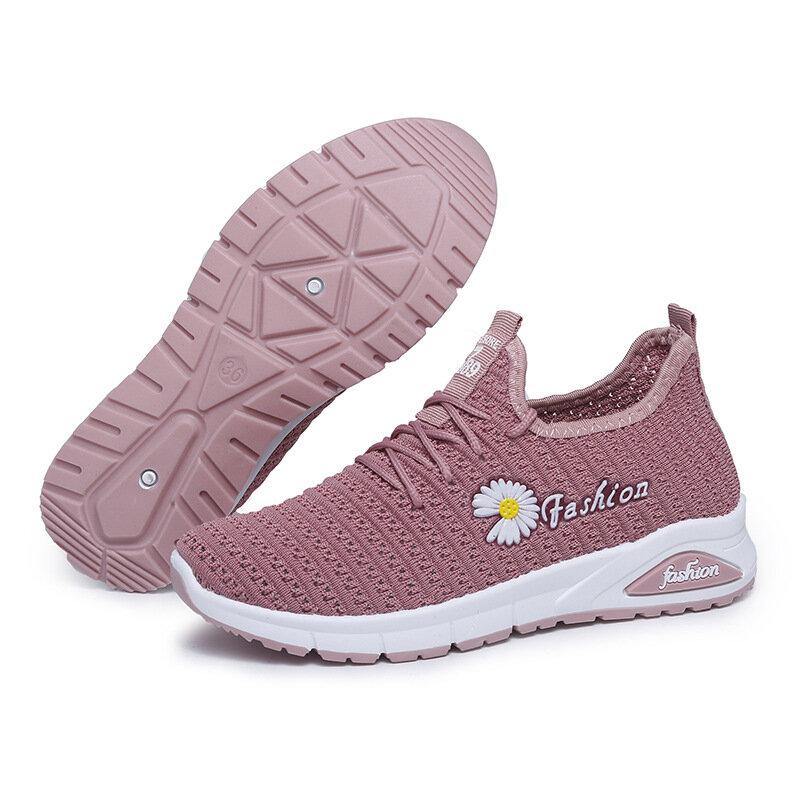 Women Daisy Decor Breathable Mesh Lightweight Casual Sport Shoes - Trendha