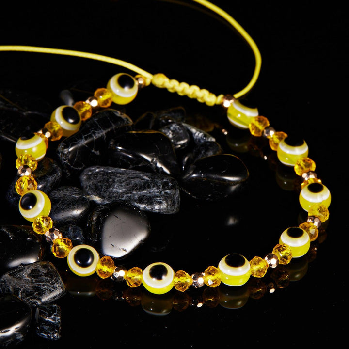 Eye Crystal Bead Pull Adjustable Bracelet - Trendha