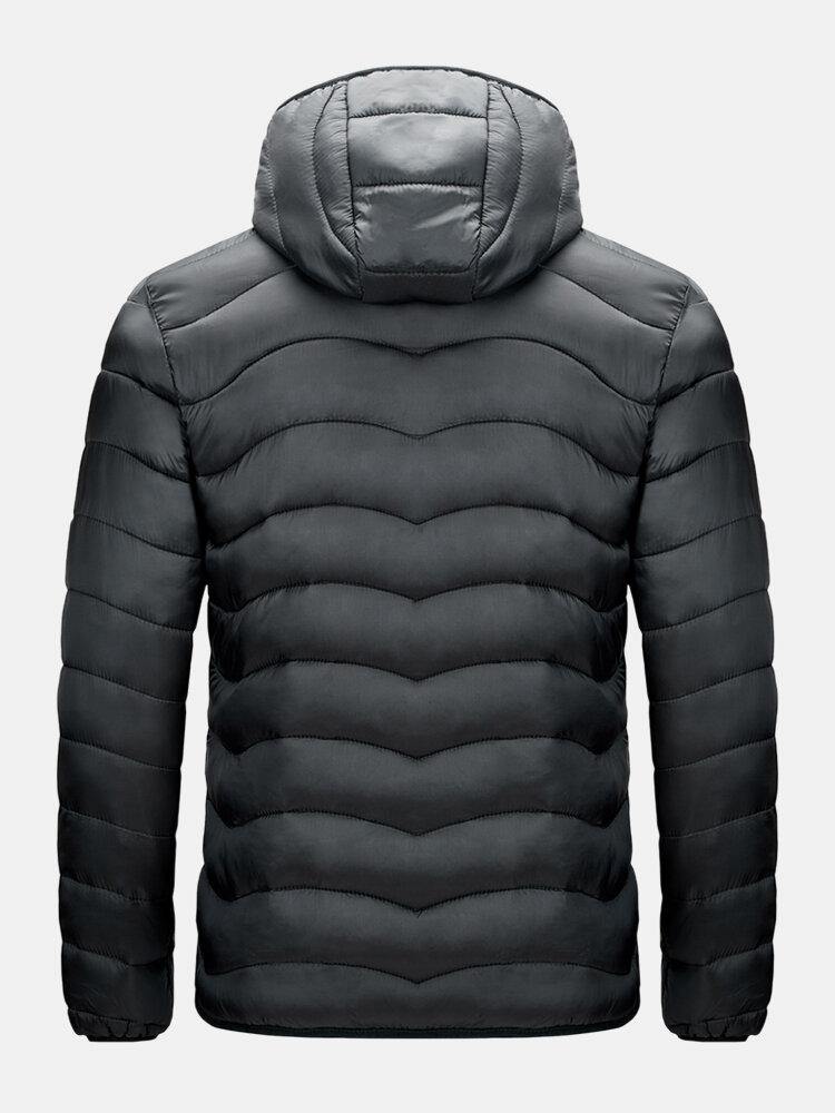 Mens Detachable Hooded Warm Long Sleeve Pocket Down Jacket - Trendha