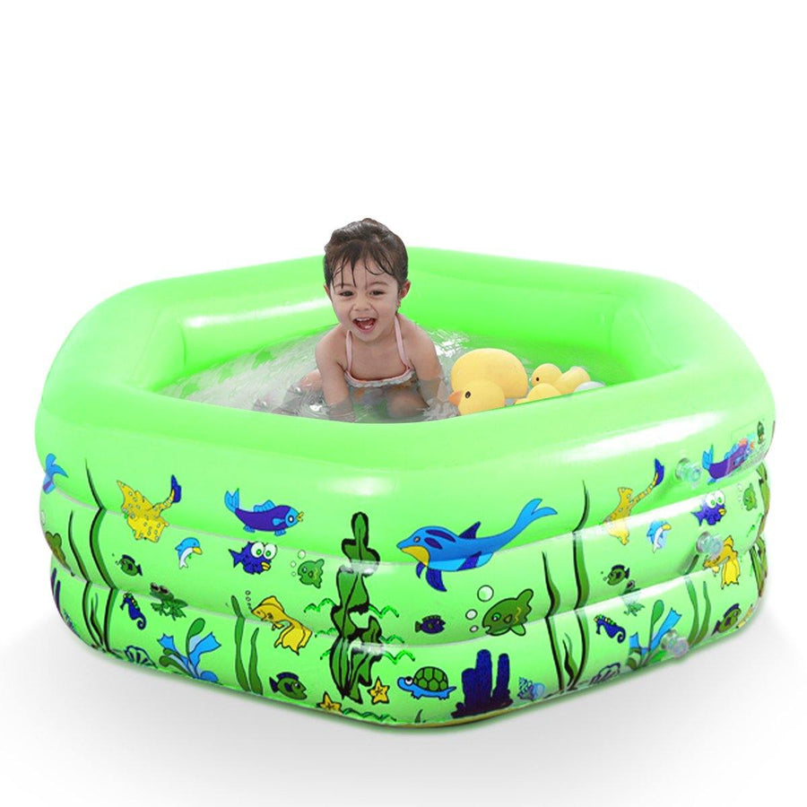 Cartoon Inflatable Swimming Pool Kids Bathing Tub Outdoor Home Games Paddling Pool - Trendha