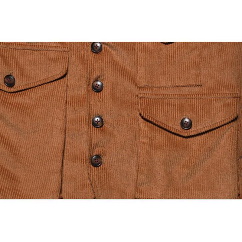 Mens Retro Corduroy Vest Multi Pockets Sleeveless Coat Tops - Trendha