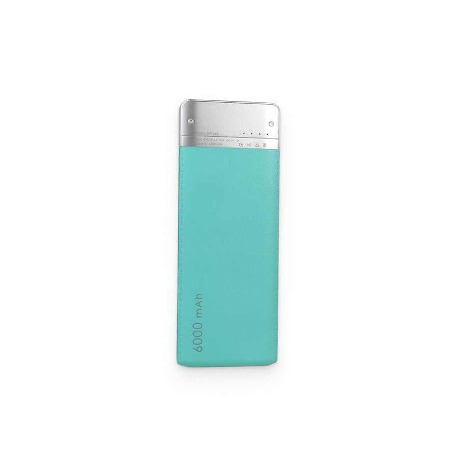 Blue Leather-Surface 6000mAh Power Bank - Trendha