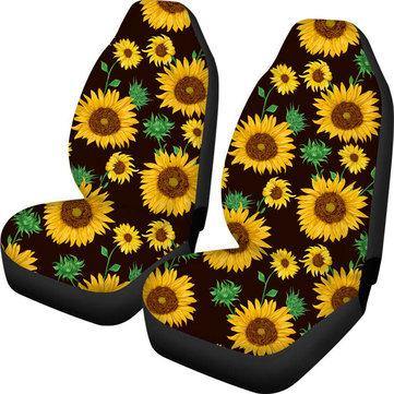 2PCS Auto Car Seat Covers Front Full Sunflower Universal Fit Elastic Protector - Trendha