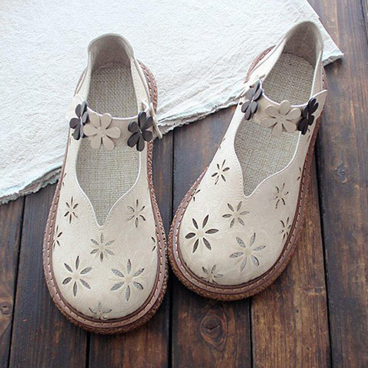 Women's Casual Calico Loafers Shoes - Sweet Style with Hook Loop and Hollow Out Design - Trendha