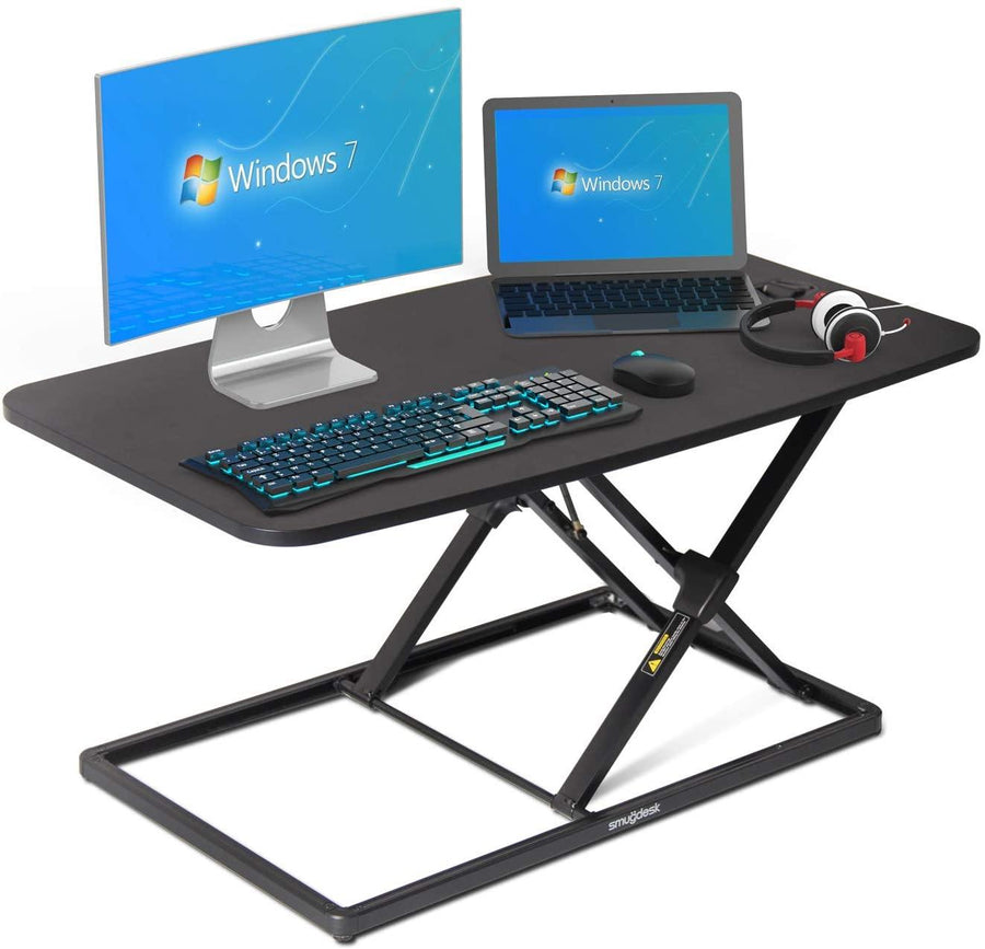 Standing Desk 32 inch 36inch Height Adjustable Standing Desk Converter Gas Spring Stand Up Computer Desk Fits Dual Monitors, Sit-Stand Laptop Riser Workstation for Home and Office - Trendha