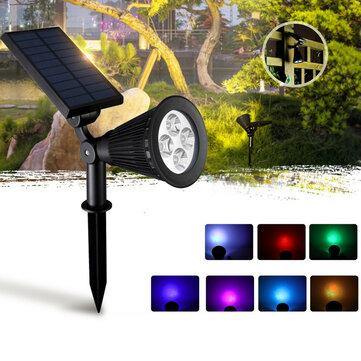 Solar Powered Spot 7 Color Adjustable LED Spotlight IP65 Outdoor Security Lawn Light Split Lamp - Trendha