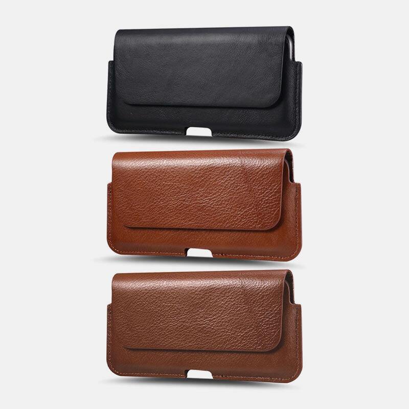 Men Multi-size Design Waist Bag Genuine Leather Large Capacity Belt Bag Phone Bag - Trendha
