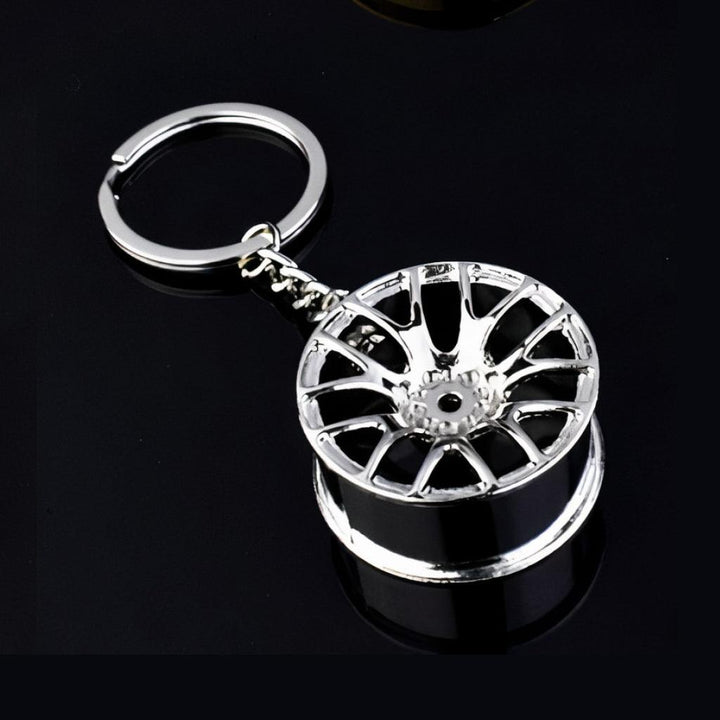 Silver Tire Wheel Keychain - Trendha