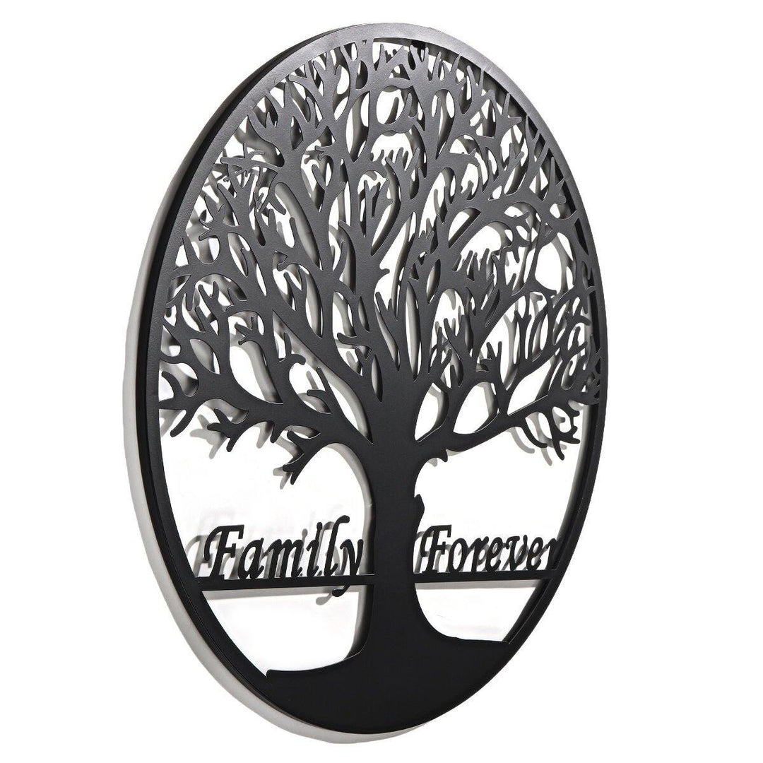 24in/60cm Metal Tree Hanging Wall Art Round Sculpture Family Forever Home Decoration - Trendha