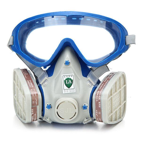 Silicone Full Face Respirator Gas Mask & Goggles Comprehensive Cover Paint Chemical Pesticide Dustproof Mask - Trendha