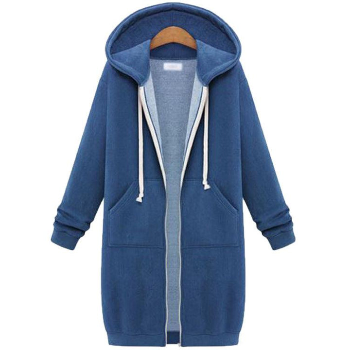 Hooded Long Sleeve Sweater Fleece Long Jacket - Stylish and Cozy Outerwear - Trendha