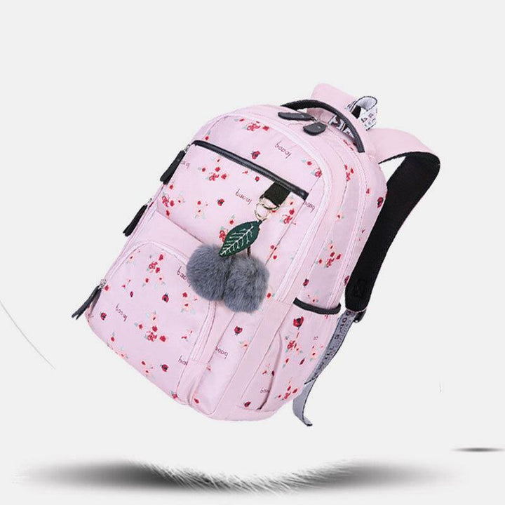 Women Fluffy Ball Print Anti-theft Multifunction Laptop Bag Backpack - Trendha