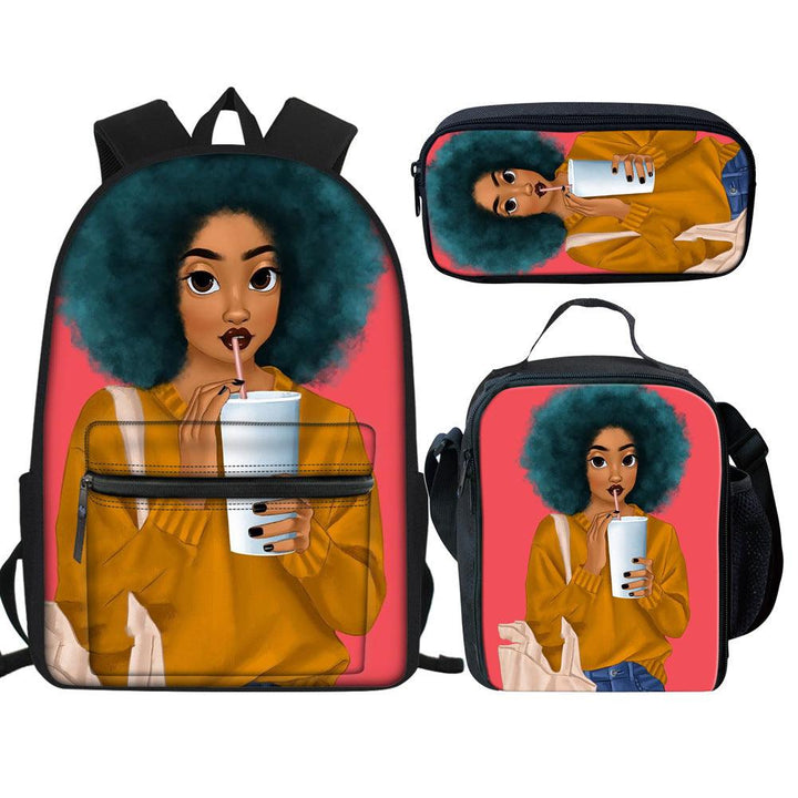 Creative Printed Girl Pattern Multifunctional Schoolbag - Trendha