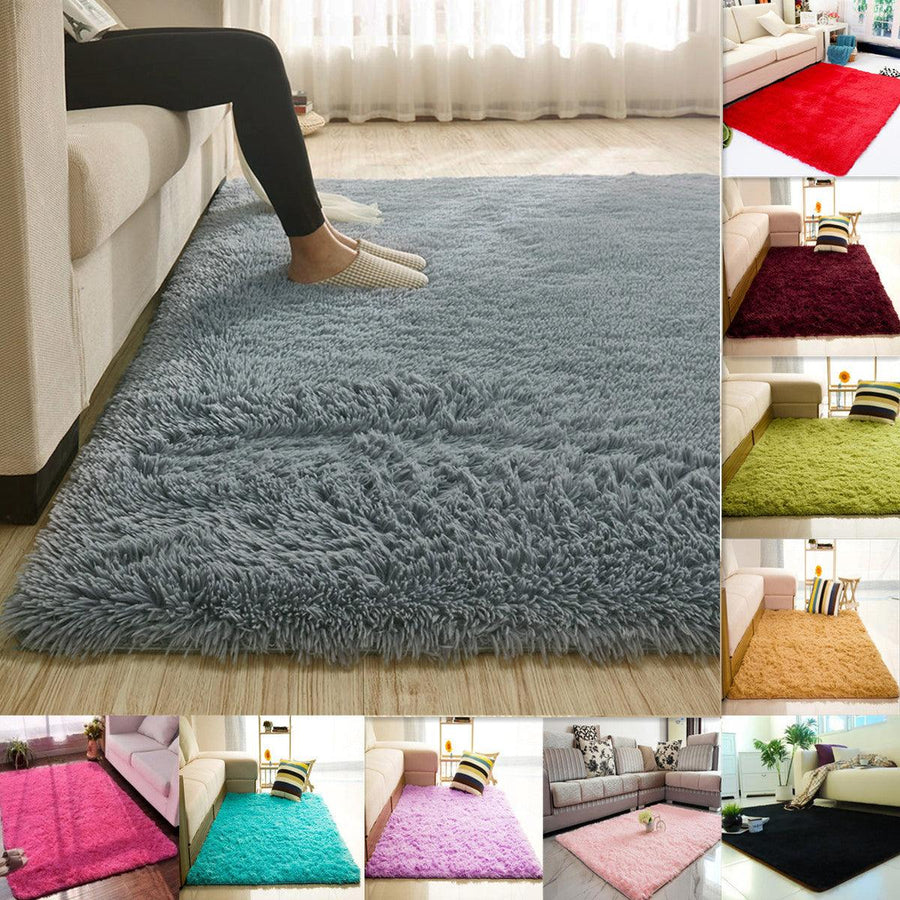 80X120CM Soft Fluffy Rugs Shaggy Area Rug Home Carpet Floor Mat Living Room Carpet Soft Cosy Bedside Floor Yoga Mats - Trendha