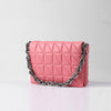 Color: Pink large silver chain