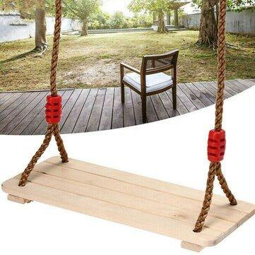 Outdoor Wooden Swing Seat Hanging Chair Porch Swing Camping Garden Patio - Trendha