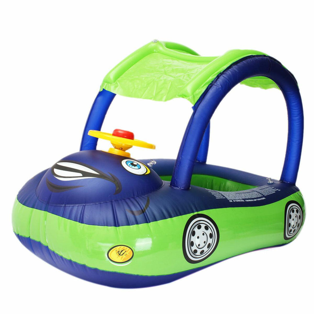 Sunshade Baby Float Seat Inflatable Boat Swimming Ring Pool Water Fun Car Boat - Trendha