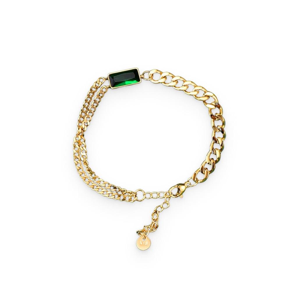Emerald-Color Charm Bracelet