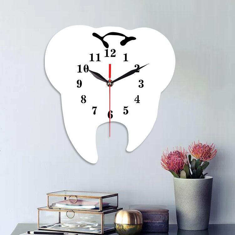 Emoyo ECY056 Tooth Shape Wall Clock Quartz Wall Clock 3D Wall Clock For Home Office Decorations - Trendha