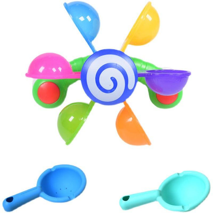 Children's Bathing, Turning, Windmill With Spoon, Baby Shower, Play Water, Rainbow Windmill, Shower, Water Play Toy - Trendha