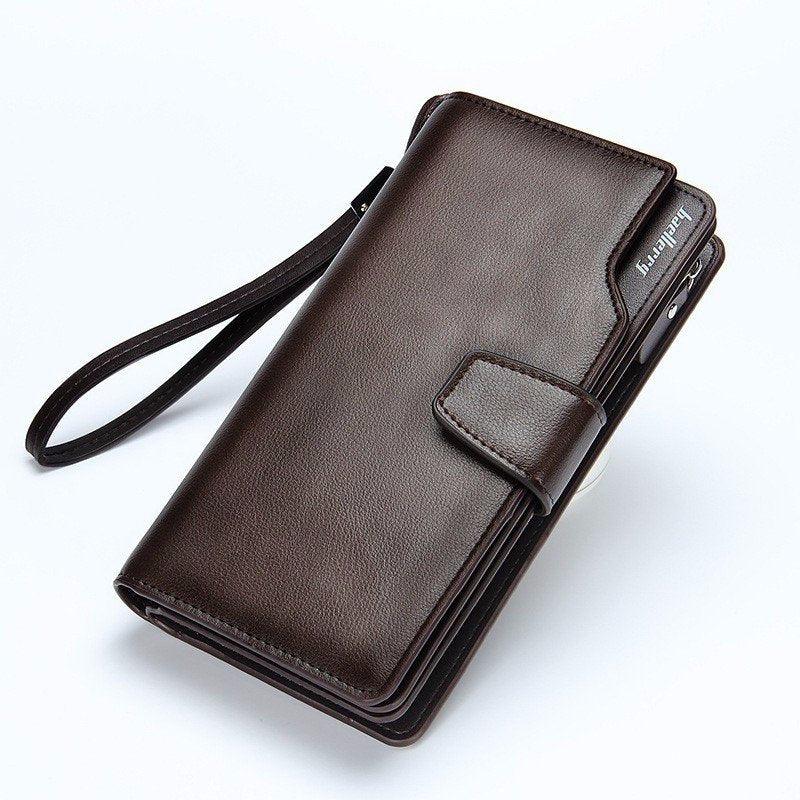Baellerry Men Business Leather Long Wallet Clutch Purse Bag ID Credit SIM Card Holder For iPhone Samsung - Trendha