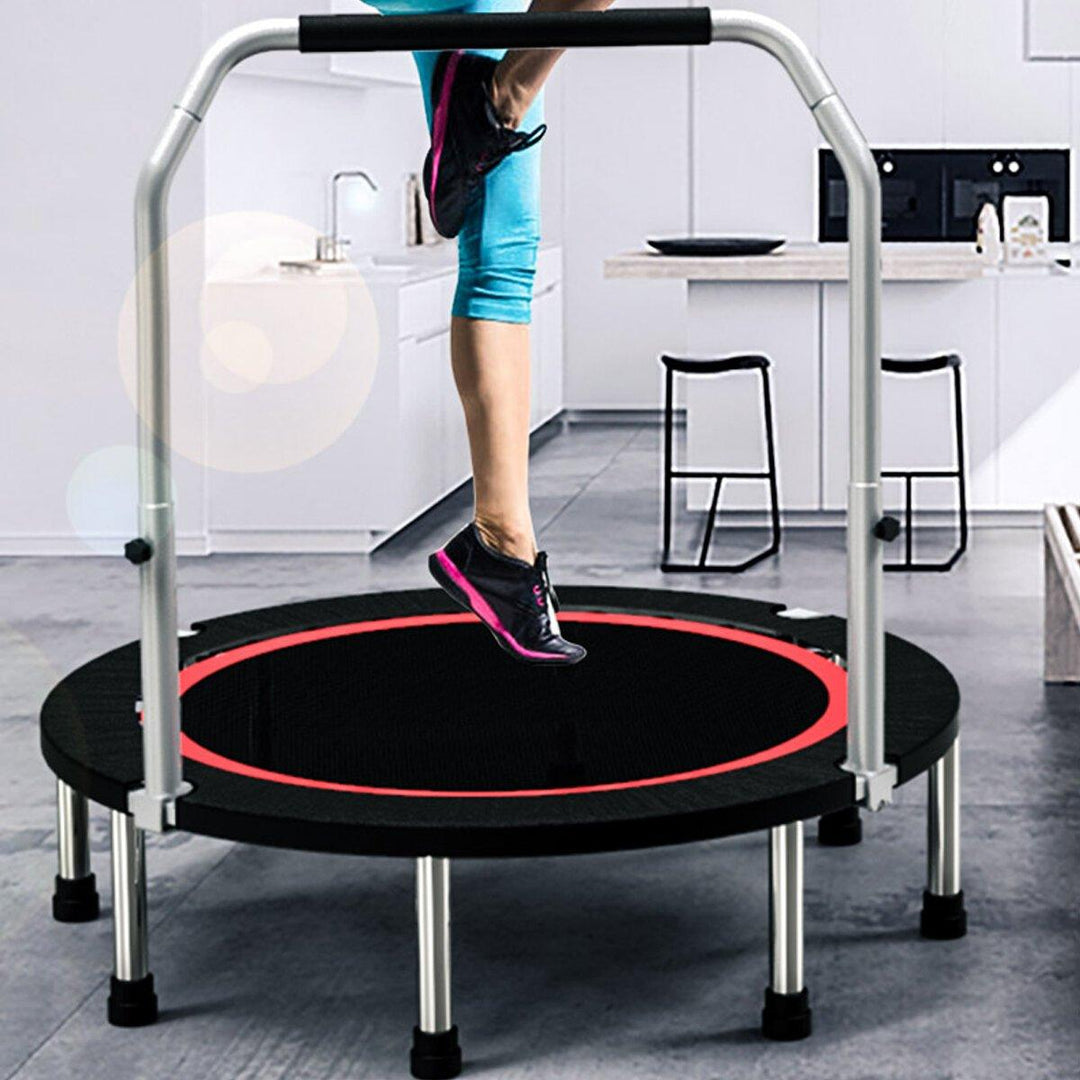 40inch 100x22cm Foldable Mini Trampoline Outdoor Jumping Sport Fitness Exercise Tools with Adjustable Foam Handle for Kids Adults Max Load 150kg - Trendha