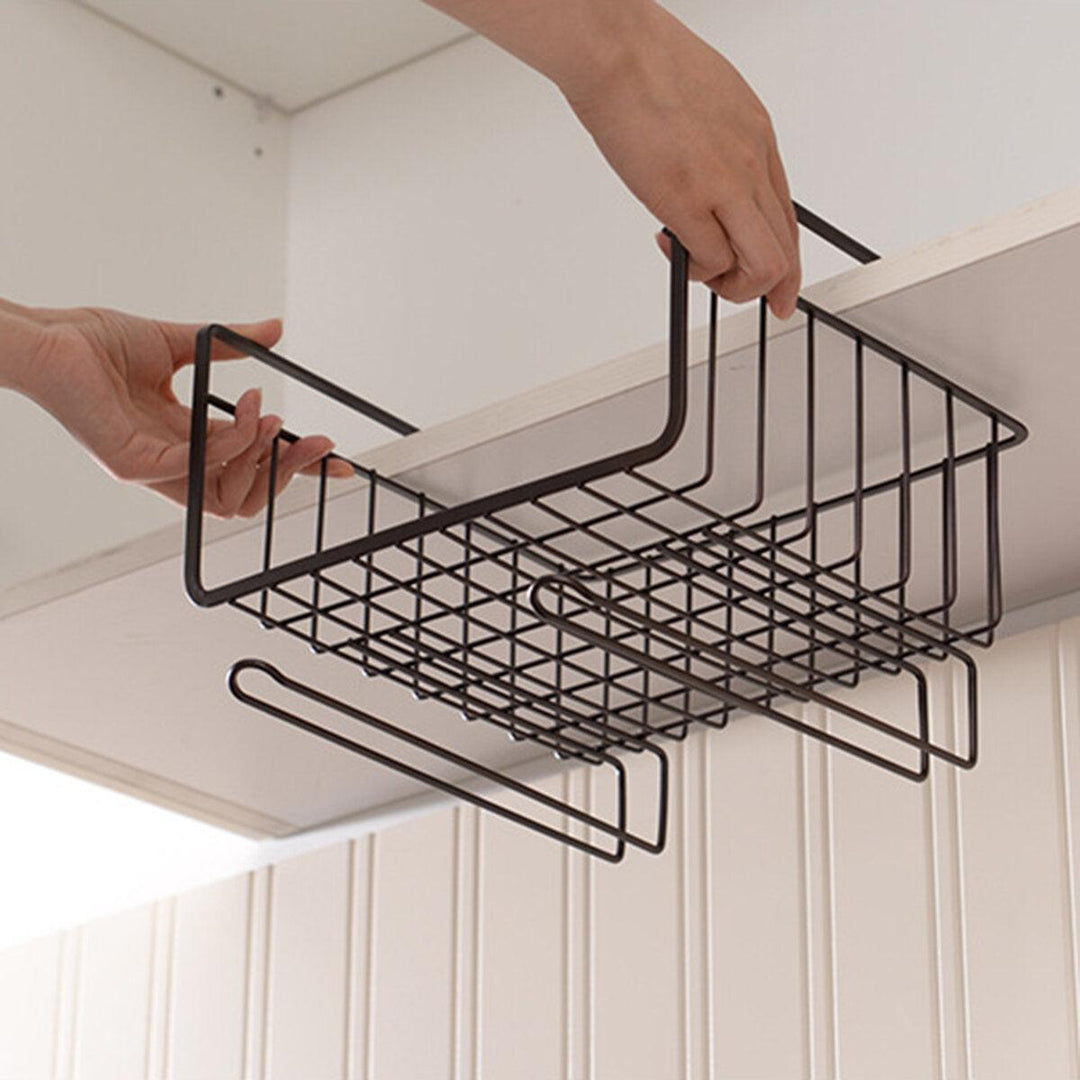 Metal Cabinet Hanging Baskets Under Shelf Storage Rack Mount Holder Organizer - Trendha