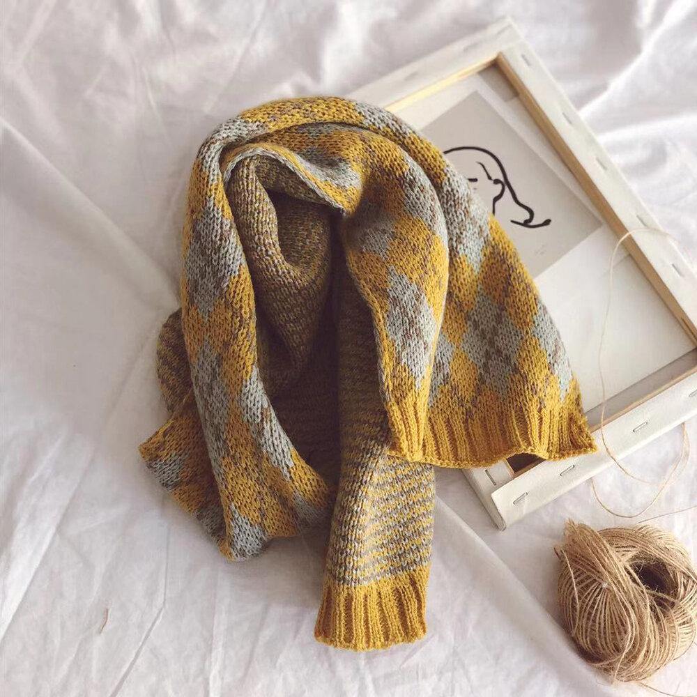 Vintage Style Woolen Scarf Warm Knitted Scarf - Trendha