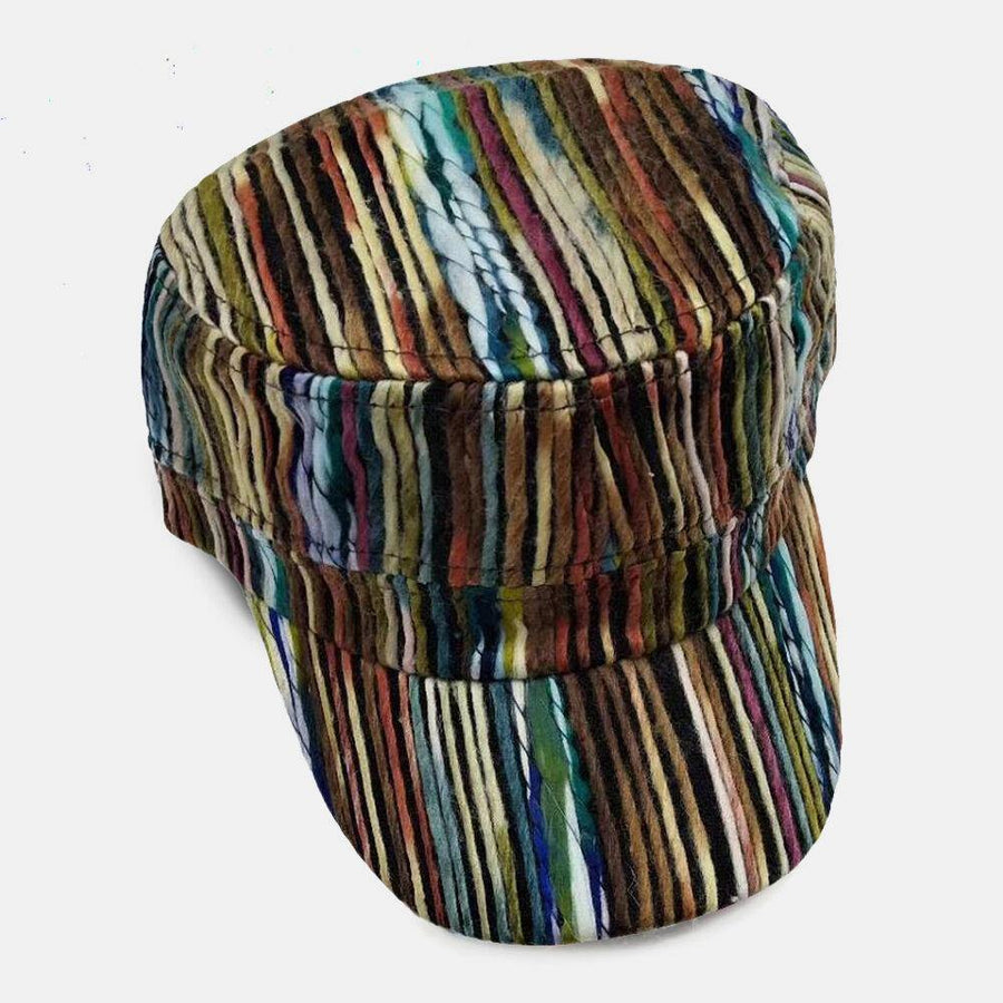 Unisex Woolen Rainbow Color Mixed Color Ethnic Style Casual Sunvisor Baseball Hat - Trendha