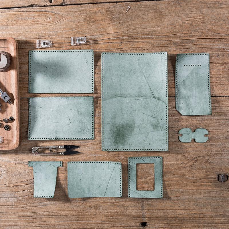 DIY Stitched Vintage Waxed Leather Travel Passport Bag Material - Trendha