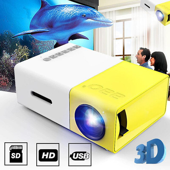 YG-300 LCD LED Mini Projector 400-600 Lumens 320x240 800:1 Support 1080P Portable Office Home Cinema Beamer - Trendha