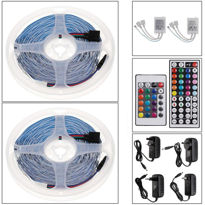 20M 5050 LED Strip Light RGB SMD Tape Ribbon Lamp Stripe Full Kit Non-waterproof 24/44 Keys Remote Controller - Trendha