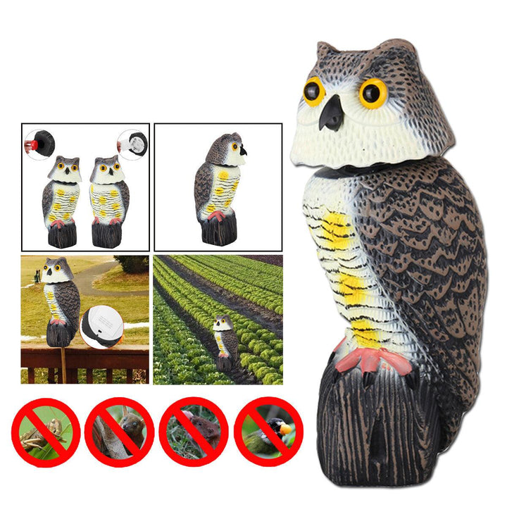 Plastic Simulation Owl Bird Scarer Deterrent Repeller Garden Weed Pest Statue Outdoor Hunting Decoy - Trendha