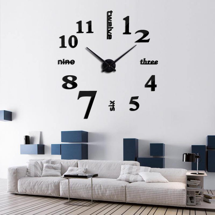 New 3D DIY Mirror Surface Wall Clocks Living Meeting Room Decorative Wall Watches - Trendha
