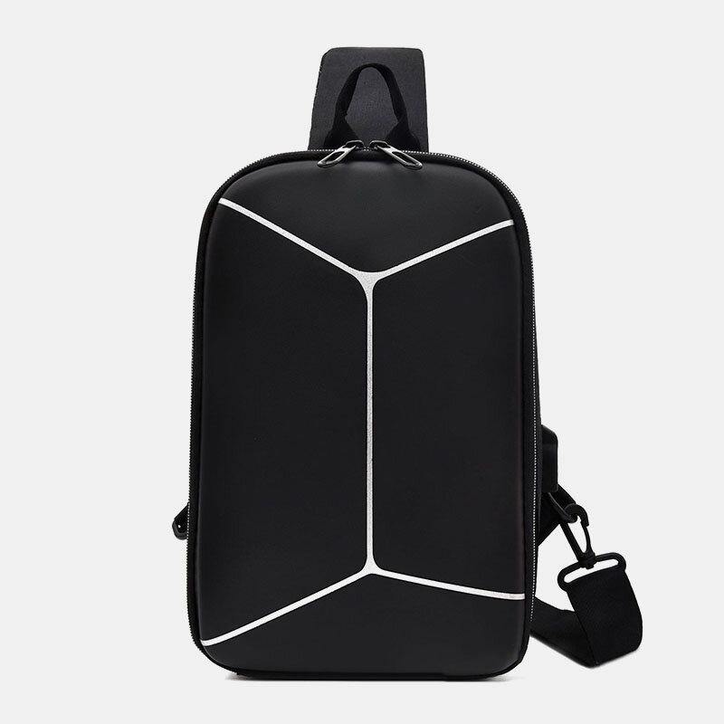 Men Nylon USB Charging Casual Outdoor Brief Chest Bag Shoulder Bag - Trendha