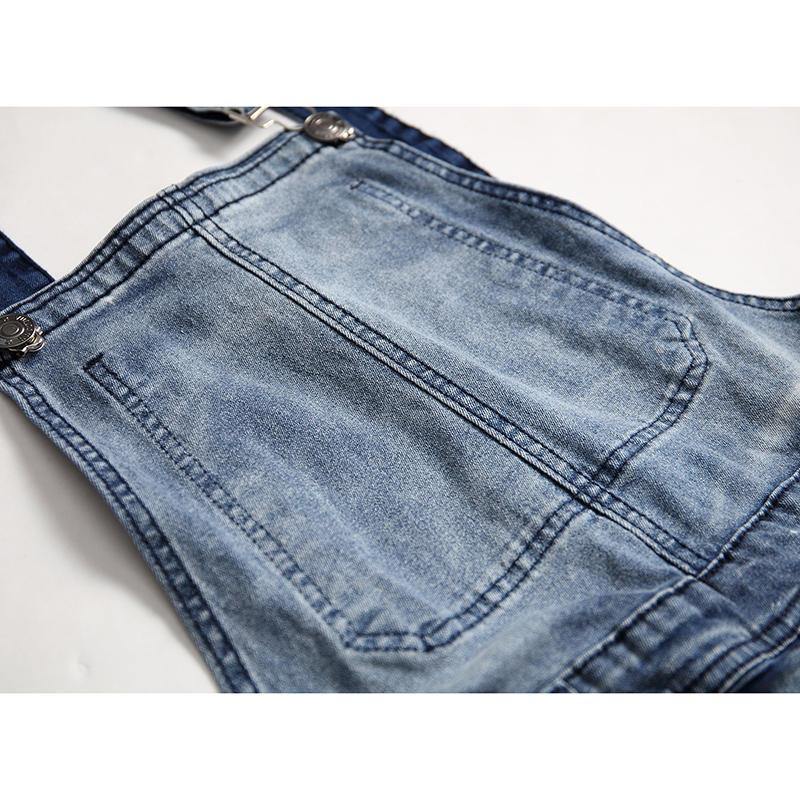 Denim Overalls Suspenders Ripped Jeans for Men - Trendha
