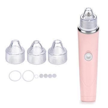 Electric Vacuum Blackhead Acne Remover Nose Pore Dermabrasion Cleaner Face Tightening with 3 Replaceable Suction Heads - Trendha
